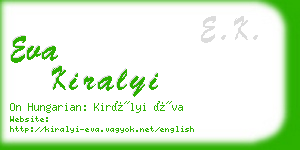 eva kiralyi business card
